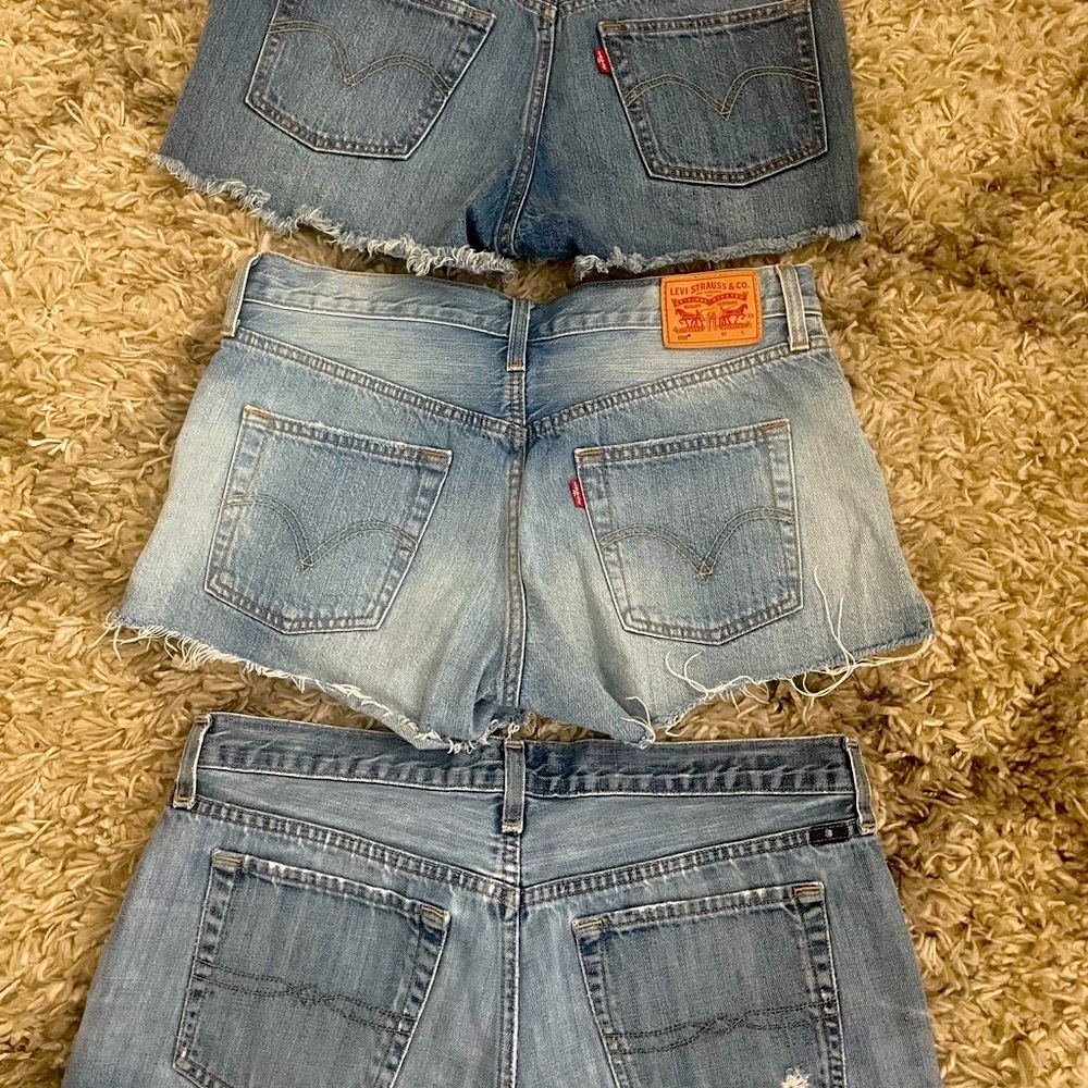 Three Cut off Jean Shorts - Picture 2 of 3